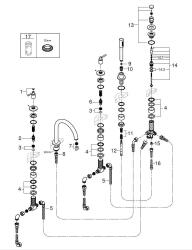 Grohe Atrio 5 Delikli Ankastre Küvet Bataryası (Sıva Üstü Grubu), Bakır - 29407DA0 - 3