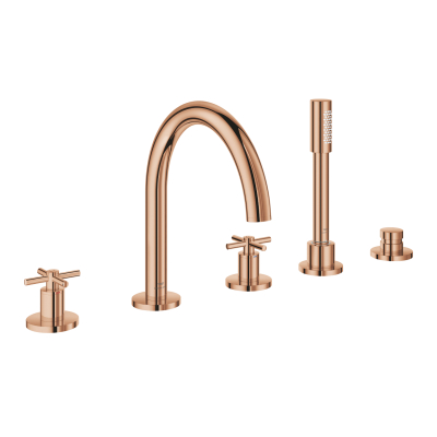 Grohe Atrio 5 Delikli Ankastre Küvet Bataryası (Sıva Üstü Grubu), Bakır - 29408DA0 - 1