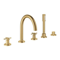 Grohe Atrio 5 Delikli Ankastre Küvet Bataryası (Sıva Üstü Grubu), Fırçalı Altın - 29408GN0 - 1