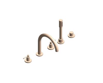 Grohe Atrio 5 Delikli Ankastre Küvet Bataryası (Sıva Üstü Grubu), Fırçalı Bakır - 29407DL0 - 1