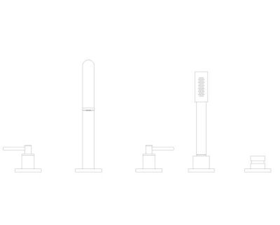 Grohe Atrio 5 Delikli Ankastre Küvet Bataryası (Sıva Üstü Grubu), Fırçalı Bakır - 29407DL0 - 2