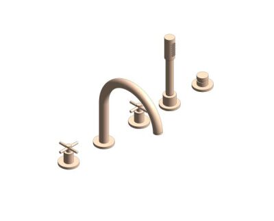 Grohe Atrio 5 Delikli Ankastre Küvet Bataryası (Sıva Üstü Grubu), Fırçalı Bakır - 29408DL0 - 1