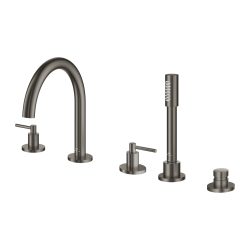 Grohe Atrio 5 Delikli Ankastre Küvet Bataryası (Sıva Üstü Grubu), Fırçalı Sert Grafit - 29407AL0 - 2