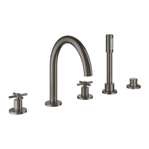 Grohe Atrio 5 Delikli Ankastre Küvet Bataryası (Sıva Üstü Grubu), Fırçalı Sert Grafit - 29408AL0 - 2