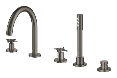 Grohe Atrio 5 Delikli Ankastre Küvet Bataryası (Sıva Üstü Grubu), Fırçalı Sert Grafit - 29408AL0 - 3