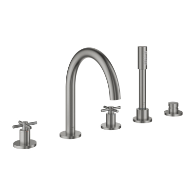 Grohe Atrio 5 Delikli Ankastre Küvet Bataryası (Sıva Üstü Grubu), Paslanmaz Çelik - 29408DC0 - 1