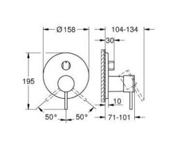 Grohe Atrio Ankastre Banyo/Duş Bataryası (Sıva Üstü Grubu), 3 Yollu, Altın - 24356GL0 - 3
