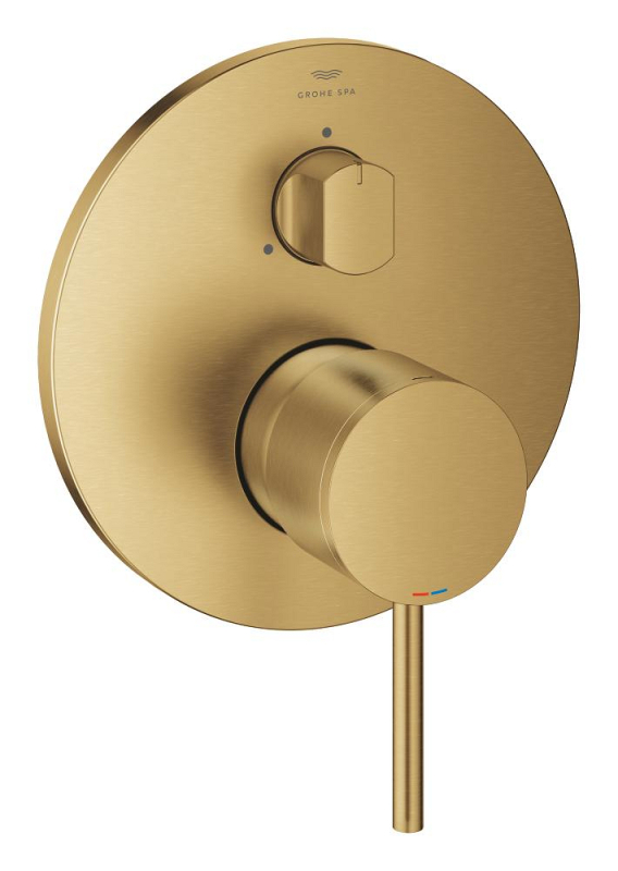 Grohe Atrio Ankastre Banyo/Duş Bataryası (Sıva Üstü Grubu), 3 Yollu, Fırçalı Altın - 24356GN0 - 1