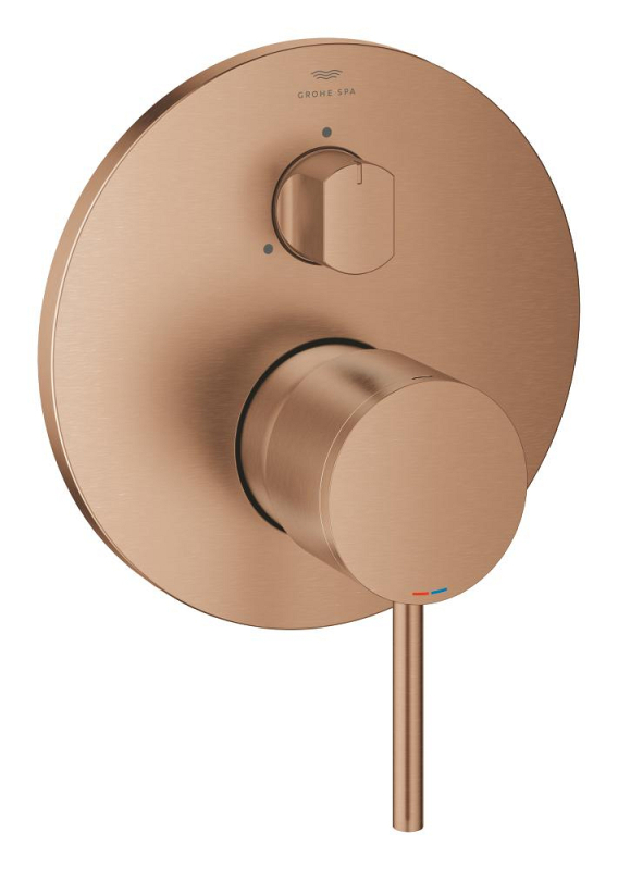 Grohe Atrio Ankastre Banyo/Duş Bataryası (Sıva Üstü Grubu), 3 Yollu, Fırçalı Bakır - 24356DL0 - 1