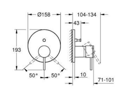 Grohe Atrio Ankastre Banyo/Duş Bataryası (Sıva Üstü Grubu), Bakır - 24355DA0 - 2