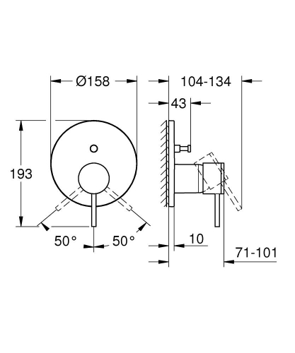 Grohe Atrio Ankastre Banyo/Duş Bataryası (Sıva Üstü Grubu), Fırçalı Altın - 24355GN0 - 4