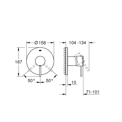 Grohe Atrio Ankastre Duş Bataryası - 24065003 - 2