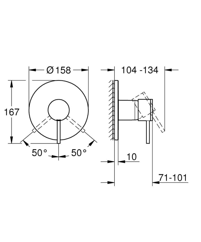 Grohe Atrio Ankastre Duş Bataryası (Sıva Üstü Grubu), Altın - 24354GL0 - 4