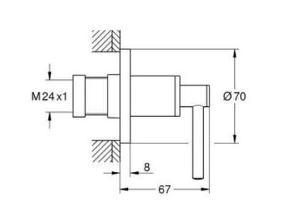 Grohe Atrio Ankastre stop valf - 29397000 - 3