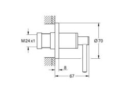 Grohe Atrio Ankastre Stop Valf, Çubuk Volan (Sıva Üstü Grubu), Paslanmaz Çelik - 29397DC0 - 3