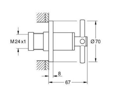 Grohe Atrio Ankastre Stop Valf (Sıva Üstü Grubu), Fırçalı Sert Grafit - 29396AL0 - 3