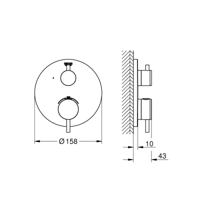 Grohe Atrio Ankastre Termostatik Banyo Bataryası - 24134Al3 - 2