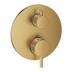 Grohe Atrio Ankastre Termostatik Duş Bataryası (Sıva Üstü Grubu), Tek Çıkışlı, Fırçalı Altın - 24357GN0 - 1