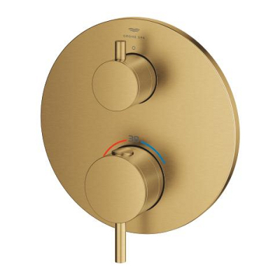 Grohe Atrio Ankastre Termostatik Duş Bataryası (Sıva Üstü Grubu), Tek Çıkışlı, Fırçalı Altın - 24357GN0 - 2