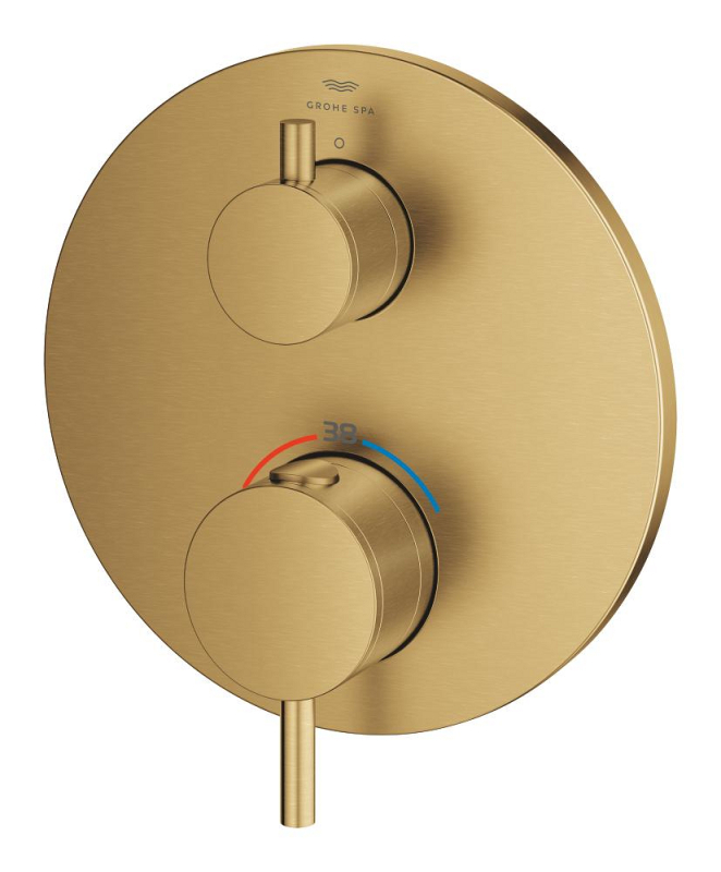 Grohe Atrio Ankastre Termostatik Duş Bataryası (Sıva Üstü Grubu), Tek Çıkışlı, Fırçalı Altın - 24357GN0 - 3