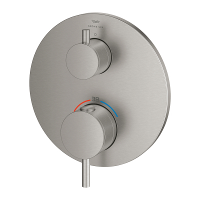 Grohe Atrio Ankastre Termostatik Duş Bataryası (Sıva Üstü Grubu), Tek Çıkışlı, Paslanmaz Çelik - 24357DC0 - 3