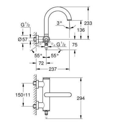 Grohe Atrio Banyo Bataryası - 24367000 - 3