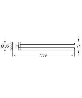 Grohe Atrio İkili Havluluk, 49 cm, Fırçalı Altın - 40888GN0 - 2