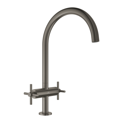 Grohe Atrio Kuğu Borulu Eviye Bataryası, Fırçalı Sert Grafit - 30609AL0 - 1