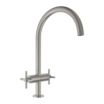 Grohe Atrio Kuğu Borulu Eviye Bataryası, Paslanmaz Çelik - 30609DC0 - 1