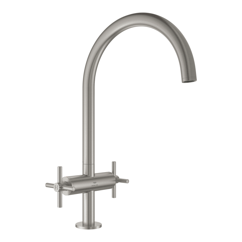 Grohe Atrio Kuğu Borulu Eviye Bataryası, Paslanmaz Çelik - 30609DC0 - 2