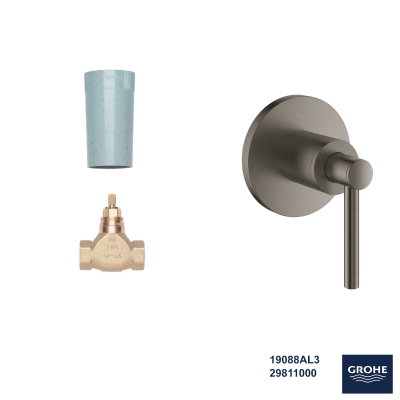 Grohe Atrio L Ankastre Stop Valf Brushed Hard Graphite Set - 1