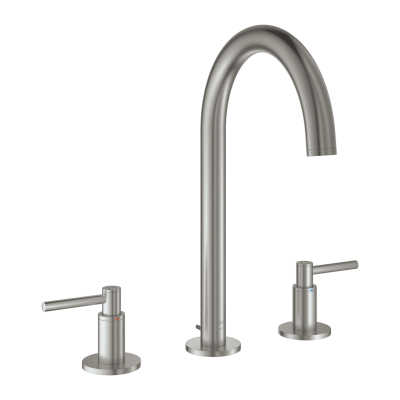 Grohe Atrio 3 Delikli Ankastre Lavabo Bataryası, Sifon Kumandalı, Paslanmaz Çelik - 20649DC0 - 1