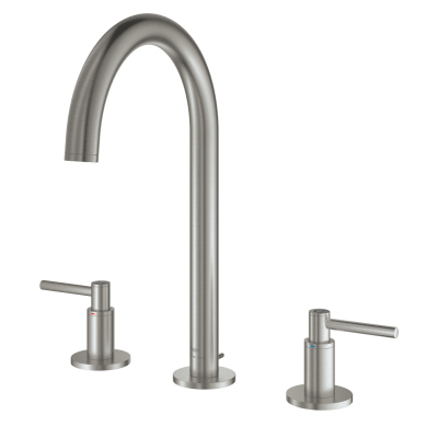 Grohe Atrio 3 Delikli Ankastre Lavabo Bataryası, Sifon Kumandalı, Paslanmaz Çelik - 20649DC0 - 2