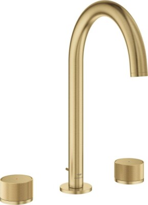 Grohe Atrio Private Collection 3 Delikli Ankastre Lavabo Bataryası, Sifon Kumandalı (L-Boy), Fırçalı Altın - 20595GN0 - 1