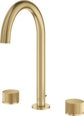 Grohe Atrio Private Collection 3 Delikli Ankastre Lavabo Bataryası, Sifon Kumandalı (L-Boy), Fırçalı Altın - 20595GN0 - 2