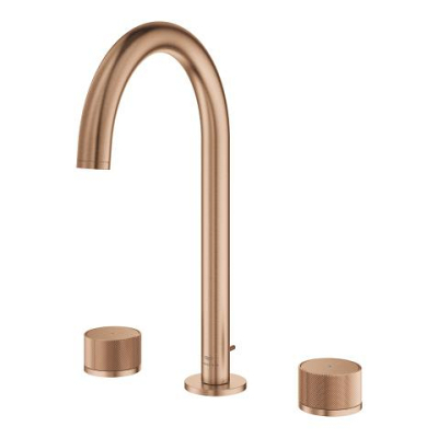 Grohe Atrio Private Collection 3 Delikli Ankastre Lavabo Bataryası, Sifon Kumandalı (L-Boy), Fırçalı Bakır - 20595DL0 - 3