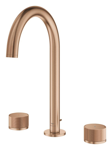 Grohe Atrio Private Collection 3 Delikli Ankastre Lavabo Bataryası, Sifon Kumandalı (L-Boy), Fırçalı Bakır - 20595DL0 - 4