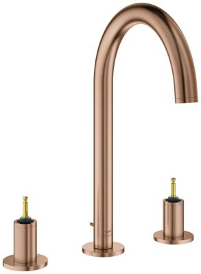 Grohe Atrio Private Collection 3 Delikli Ankastre Sifon Kumandalı Lavabo Bataryası (L-Boy), Fırçalı Bakır - 20593DL0 - 1