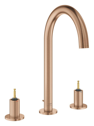 Grohe Atrio Private Collection 3 Delikli Ankastre Sifon Kumandalı Lavabo Bataryası (L-Boy), Fırçalı Bakır - 20593DL0 - GROHE