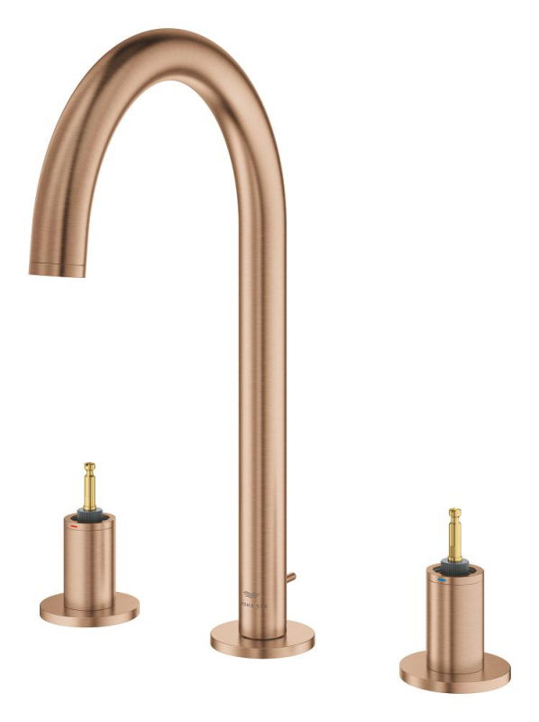 Grohe Atrio Private Collection 3 Delikli Ankastre Sifon Kumandalı Lavabo Bataryası (L-Boy), Fırçalı Bakır - 20593DL0 - 3