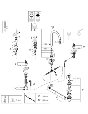 Grohe Atrio Private Collection 3 Delikli Lavabo Bataryası L-Boyut - 20593000 - 2