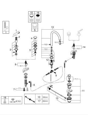 Grohe Atrio Private Collection 3 Delikli Lavabo Bataryası L-Boyut - 20593GL0 - 2
