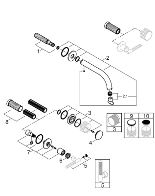 Grohe Atrio Private Collection 3 Delikli Lavabo Bataryası M-Boyut - 20587DA0 - 2