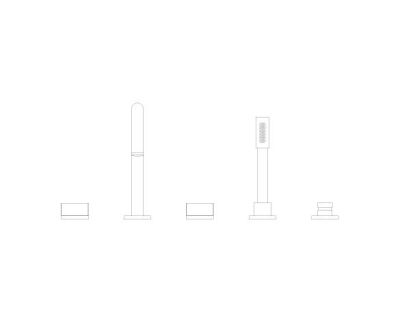 Grohe Atrio Private Collection 5 Delikli Ankastre Küvet Bataryası (Sıva Üstü Grubu), Fırçalı Altın - 25226GN0 - 2