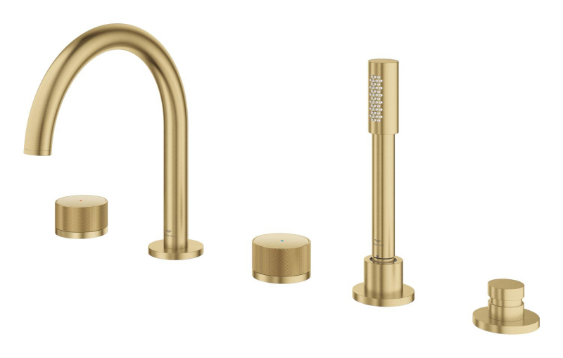 Grohe Atrio Private Collection 5 Delikli Ankastre Küvet Bataryası (Sıva Üstü Grubu), Fırçalı Altın - 25226GN0 - 3