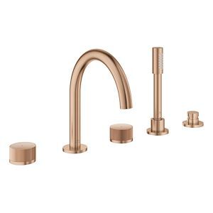 Grohe Atrio Private Collection 5 Delikli Ankastre Küvet Bataryası (Sıva Üstü Grubu), Fırçalı Bakır - 25226DL0 - 1