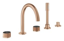 Grohe Atrio Private Collection 5 Delikli Ankastre Küvet Bataryası (Sıva Üstü Grubu), Fırçalı Bakır - 25226DL0 - 2