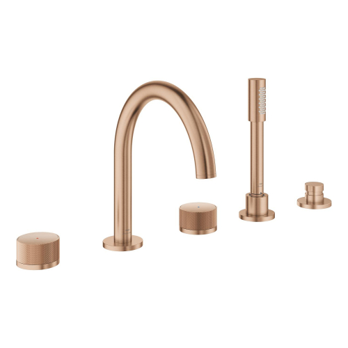 Grohe Atrio Private Collection 5 Delikli Ankastre Küvet Bataryası (Sıva Üstü Grubu), Fırçalı Bakır - 25226DL0 - 2