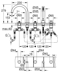 Grohe Atrio Private Collection 5 Delikli Küvet Bataryası - 25224000 - 4