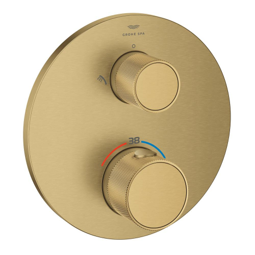 Grohe Atrio Private Collection Ankastre Termostatik Banyo Bataryası (2 Yollu, Sıva Üstü Grubu), Fırçalı Altın - 24396GN0 - 1